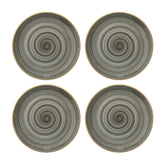 Bonna China Gris dia.9"  Round Grey Porcelain Plate (Set of 4)